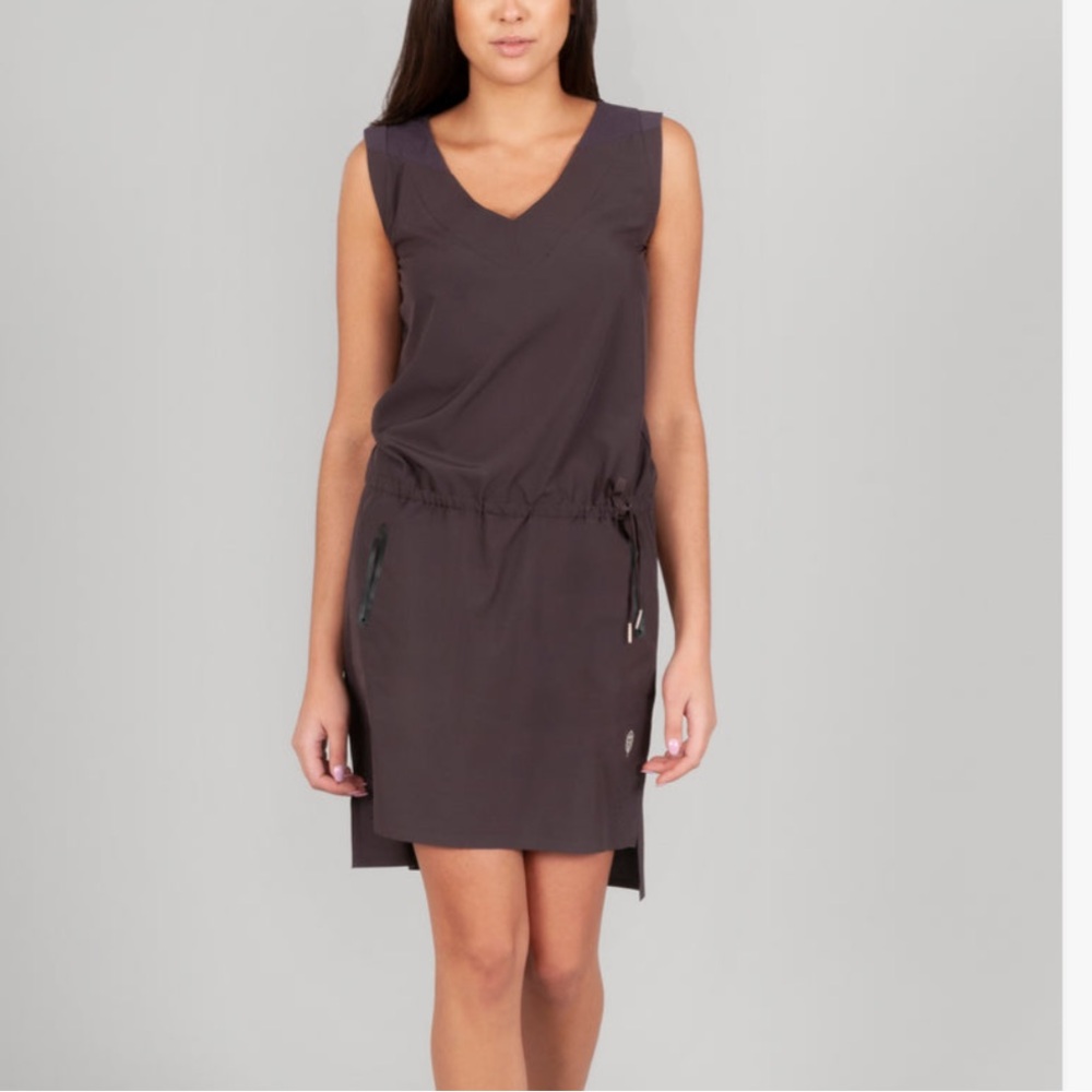 Indygena Burok Dress Brown Sleeveless Active Performance Travel X-Large